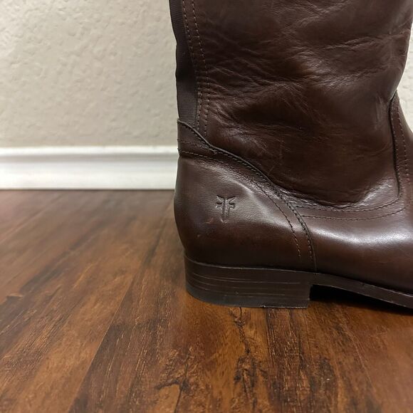 FRYE 77624 Melissa Riding Boots Biker Over-The-Knee in Espresso Leather - Picture 2 of 13